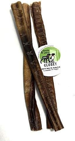 Sancho & Lola's 12-Inch Thick 3-Count Odor-Free Bully Sticks for Dogs Made in USA/Sourced in USA/Human-Grade/Chef-Prepared/Rawhide-Free…