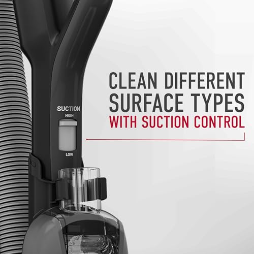 upright vacuum cleaner for pet hair and hard floors in use