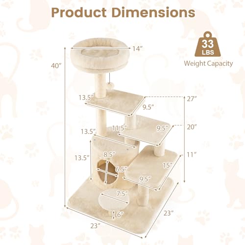 Árbol para Gatos Moderno de 40 Pulgadas PETSITE miniatura 4
