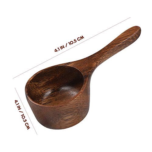 Colher de madeira medidora de madeira de acácia da UPKOCH, mini, grão de café, colher de leite em pó