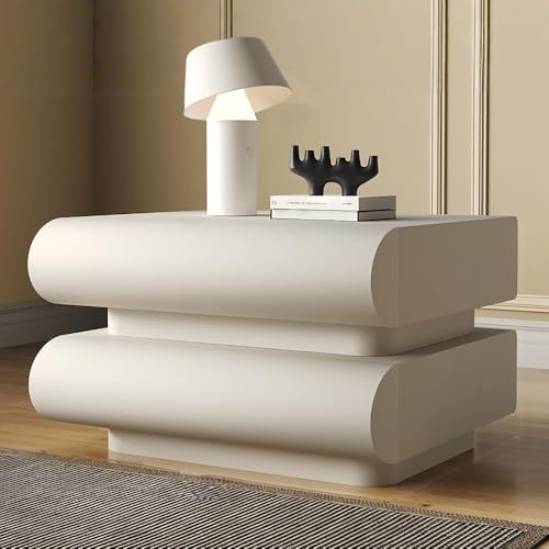 Minimalist 2-Drawer Nightstand - Stylish Bedside Table with Storage for Living Room & Bedroom, Solid Construction, Gray Finish, Compact Design (45cm)