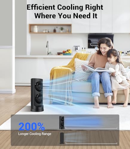Personal Tower Cooling Fans that Blow Cold Air,25dB Quiet Fan with 24ft/s - Image 4