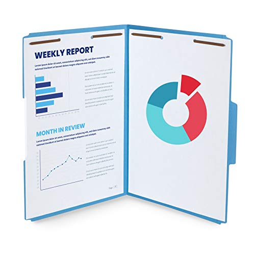 Blue Summit Supplies Legal File Folders With Fasteners, Legal Size, Colored Folders With Fasteners, 1/3 Cut Reinforced Tabs, Durable 2 Prongs, Designed To Organize Medical Or Law Files, 50 Pack #TOP6