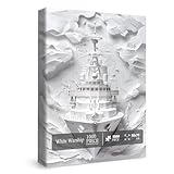 Impossible White Puzzles for Adults 1000 Pieces, Difficult Ship Art Jigsaw Puzzles, Challenging Ocean Waves Puzzles