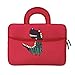 Produktbild MoKo Universal 7-8 Zoll Tablet Tasche, Neoprene Handtasche Tragetasche Wallet Bag Kompatibel mit Fire 7 2019/2017, Fire HD 8 2016, Fire Kids Edition 7" 5 Gen. 2015, Kindle 8 Gen. 2016, Dinosaurier Rot