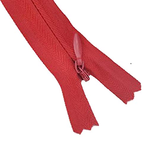 SZM ジッパー ファスナー 修理 裁縫材料 ズボン ジーンズ ポーチ 手芸材料 素材 レッド (100cm, 10本セット)