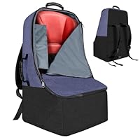 ZRRAJOY Bolsa De Viagem Acolchoada Para Assento Carro Avião, Mochila Resistente Viagens Aéreas, À Água Com Alça Ombro, Adequada A Maioria Dos Assentos (Azul E Preto)