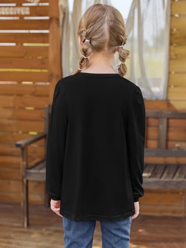Image of Haloumoning Girls Crew Neck T Shirts Peplum Babydoll Tops Tees 4-15 Years | Girls T-Shirts, Casual Loose Tunic Tops, Cute Ruffle T Shirts, Short Sleeve Shirts, Long Sleeve Blouse