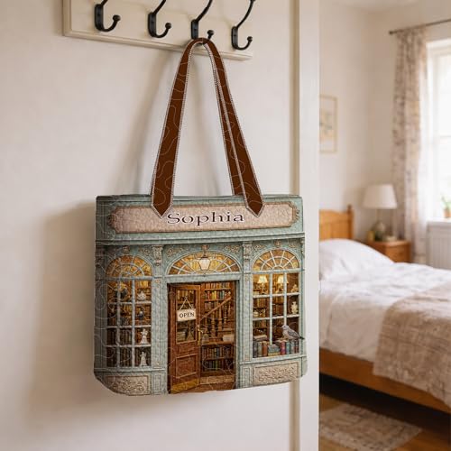 Bolso tote acolchado grande personalizado para amantes de libros miniatura 4