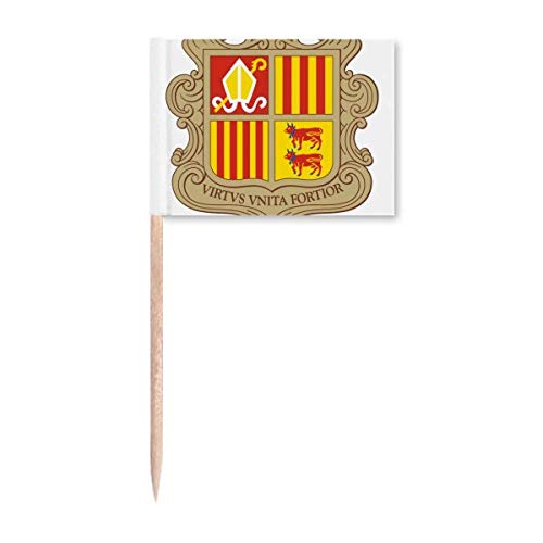 Andorra La Vella Andorra Nationalemblem Zahnstocher Flaggen Marker Topper Party Dekoration