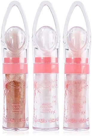 Polvo De Hadas Shimmer Face and Body Highlighter Powder Stick Makeup,the Natural Three-dimensional Face Powder Blusher,High Gloss Fairy Glitter Sparkle Patting Powder Brighten Face Eyes Lips Hair Body Glow (pack of 3)