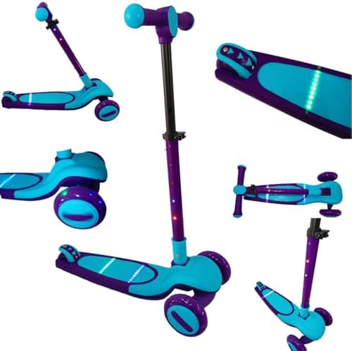 Patinete Infantil Unissex Dobrável e Ajustável 3 Rodas Com Luzes ...
