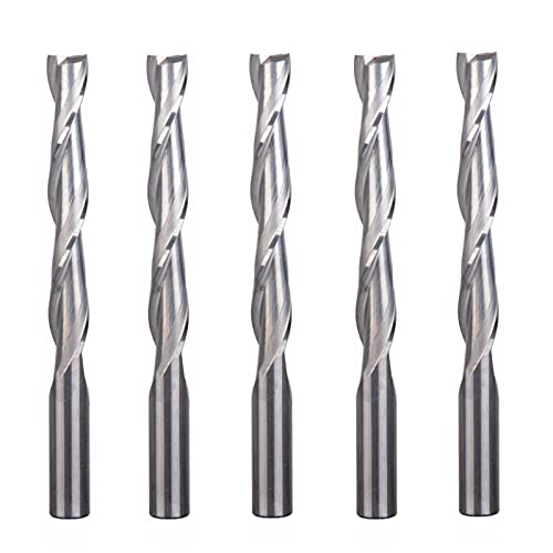 BERWENNY 5pcs Carbide End Mills Double 2 Flute Milling Cutter CNC Router Bit 6/42mm