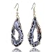 Produktbild NICEWL Druzy Dangle Ohrringe Aus Natürlichem Edelsteinquarz Für Frauen,Unregelmäßige Kristallhaufen-Geodenachatscheibe,Handgefertigte Charms Ohrsteckerschmuck,Gold