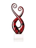 Badash Crystal GW565 Black and Red Swirl Glass Centerpiece