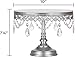 Amalfi Decor Cake Stand, Mirror Top Round Metal Pedestal Holder with Crystals, Silver, 10 Inches
