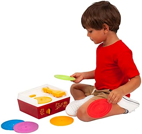 Basic Fun Fisher-Price Classics 1697 Music Box Record Player, Baby Musical Toy, Baby Interactive Toy, Classic Toy with Retro Style Packaging, Pretend Play Toys for Boys and Girls Aged 18 Months+