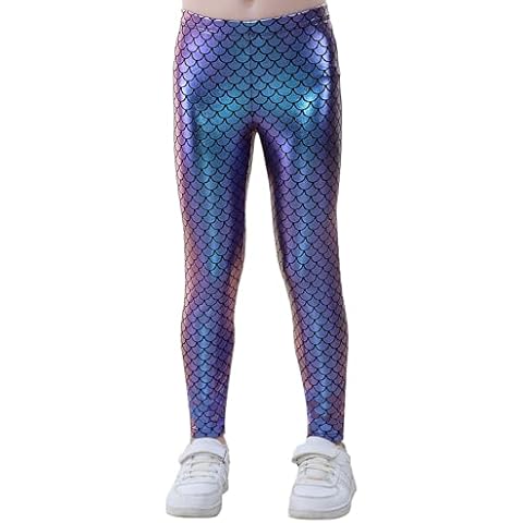 YgneeDom Shiny Metallic Leggings for Kids Cover