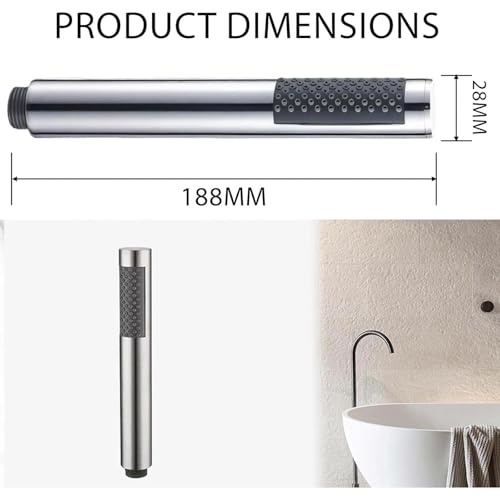 Eulihent Handbrause Dusche Edelstahl 304, Duschkopf Wassersparend mit 66 Anti-Kalk Silikondüsen,Duschbrause für Badezimmer,Hochdruck Rain-Shower,Kompatibel mit Warmwasserbereitern (Silber,Zylinder)