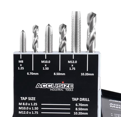 Accusize Industrial Tools HSS Metric Tap and Drill Set