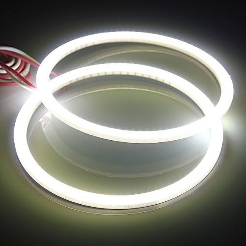 ISSEC 2 x 80mm 93LED CCFL Headlight COB Angel Eyes Halo Ring Lamp (White)