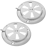 ZY-otu 2 x Edelstahl Lüftungsrosette mit Qualitäts-Kiemenblech – Doppelpack...