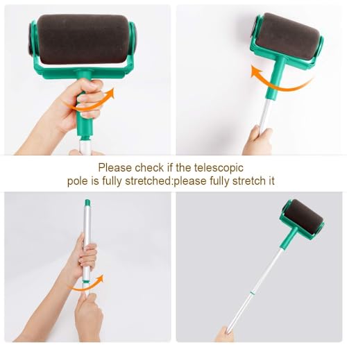Paint Roller Brush Paint Roller Multifunctional Household Use Wall Decorative Paint Roller Brush Tool Painting Brushes Runner (6Pcs /Set) (Color : Blue) - Image 6