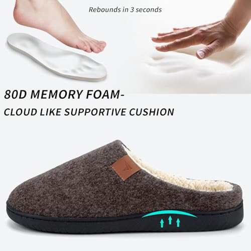 Variante de SROTRAS zapatillas de casa hombre fieltro Marrón 46-47 EU