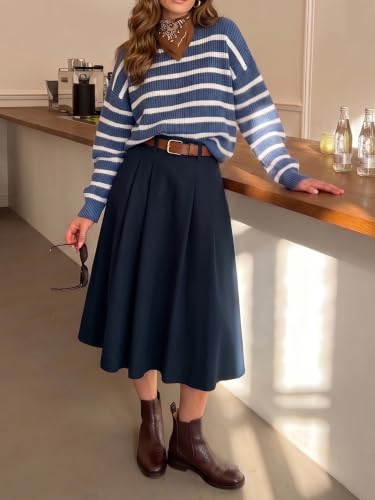 Image of Casly Lamiit A-Line Midi Skirts for Women Business Skirt