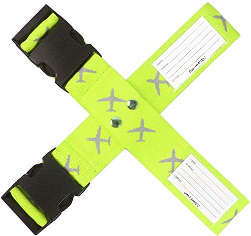 Alças para malas cruz: Segurança mala: Alças de bagagem resistentes com etiqueta mala para correia de bagagem: Acessórios para viagem para: Fita mala, correia bagagem, correias malas