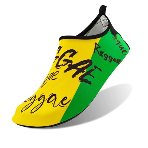 Image of Water Shoes for Women and Men Quick-Dry Swim Beach Shoes for Outdoor Surfing Yoga Exercise Jamaica Flag Caribbean Reggae Rasta