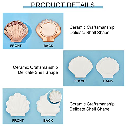 Globleland 3Pcs Starfish Jewelry Dish Ceramic Shell-Shaped Ring Holder Trinket Tray Ring Holder Dish For Holding Rings Necklaces Earrings Bracelets #TOP3