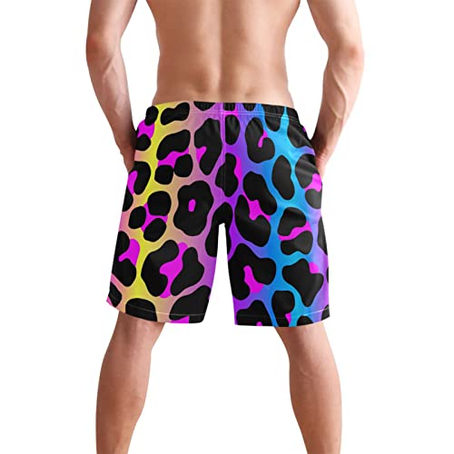 Boccsty Leopard Skin Pattern Men's Swim Trunks Animal Print Summer Beach Shorts Quick Dry Bathing Suits With Mesh Lining Xl #TOP2