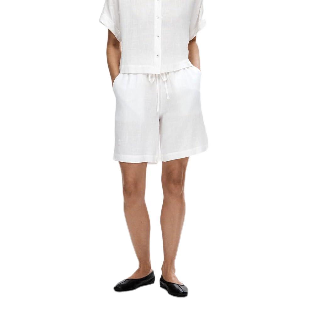 SELECTED FEMME Female Shorts Mid Waist, Snow White, 14
