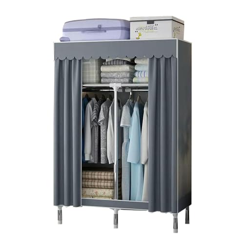 Garde-robe armoire portable pliable placard gris 88x48x176cm