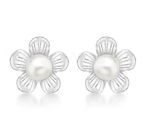 Tuscany Silver - Pendientes de plata con perla