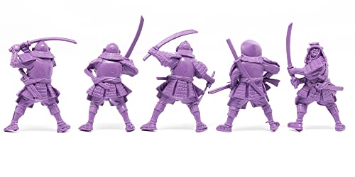 Fantasy Battles Dnd Action Miniatures Samurai 2 Inch 1/32 - 5 Fantasy Figures Tehnolog Toy Soldiers #TOP1