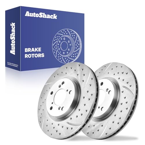 AutoShack Front Drilled & Slotted Brake Rotors | Replacement for 2009-2015 Honda Pilot 2007-2013 Acura MDX 2010-2013 ZDX 2014-2020 RLX 3.5L V6 AWD FWD | Zinc Coated | 2-PC Set | SilverShield Pro