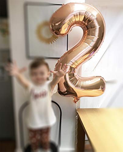 Image of Rose Gold Number 2 Balloon, 40 Inch