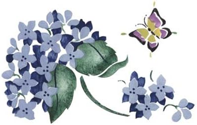 Designer Stencils Hydrangea and Butterfly Wall Stencil SKU #2998