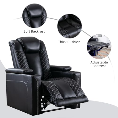 Sillón reclinable eléctrico piel sintética negro miniatura 3