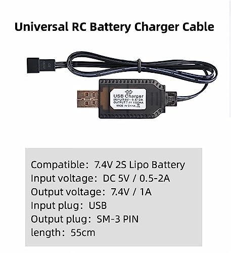 Aliwisdom Smart Universal RC Charger Cable with SM-3P Connector