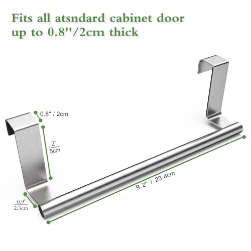 Towel Rack For Cabinet, Strong Steel Kitchen Over Cabinet Towel Bar Holder, 9" Wide - 2 Pack #TOP1