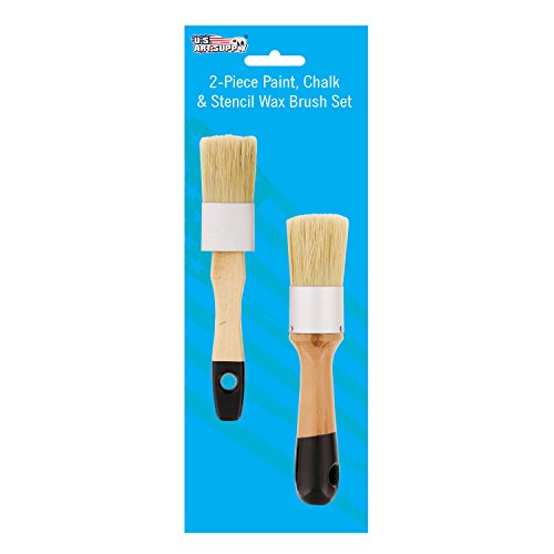 U.S. Art Supply BS-W02 2-Piece Multi Use Oval And Round Chalk, Wax And Stencil Brushes thumb #1