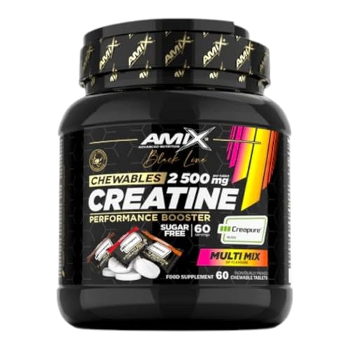 Amix™- Black Line Creatine 2500 mg Chewables – Creatina Monohidrato Creapure® – 60 Comprimidos Masticables, Suplemento para Rendimiento Deportivo