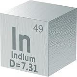 Indium Cube - Metal Element Cubes - Laser Engraved Density Cube Set for a Periodic Table of Elements Collection - (Indium, 1 inch)