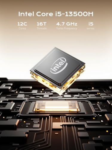 Image of MINISFORUM NAB5R Mini PC with Processor Intel i5 13500H(12C /16T, up to 4.7 GHz), Mini Computer with 16GB DDR4 RAM 512GB M.2 2280 SSD, 4K Quad Display, Dual 2.5G LAN, WiFi 6e, Bluetooth 5.2