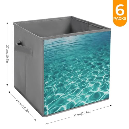 Boîte de rangement pliable durable bleu aquatique bacs armoire dressing