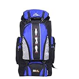 Treer 80/100L Wanderrucksäcke Extra Large Leichter Trekkingrucksäcke Reiserucksack, Wasserabweisender Rucksack mit Belüftungssystem für Trekking Camping Radfahren Reisen Klettern (100L,Himmelblau)