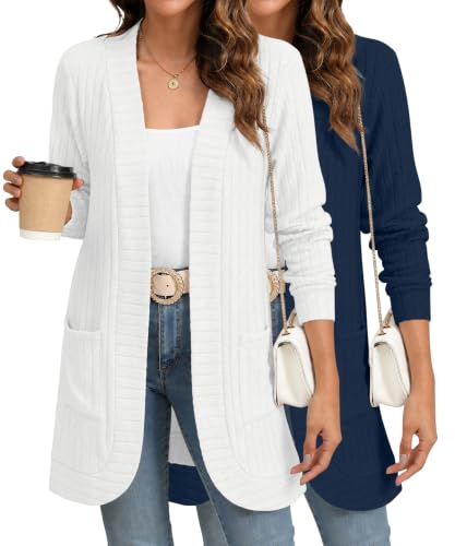 Image of YSYOKOW Cardigan Sweaters for Women Long Sleeve Open Front with Pockets